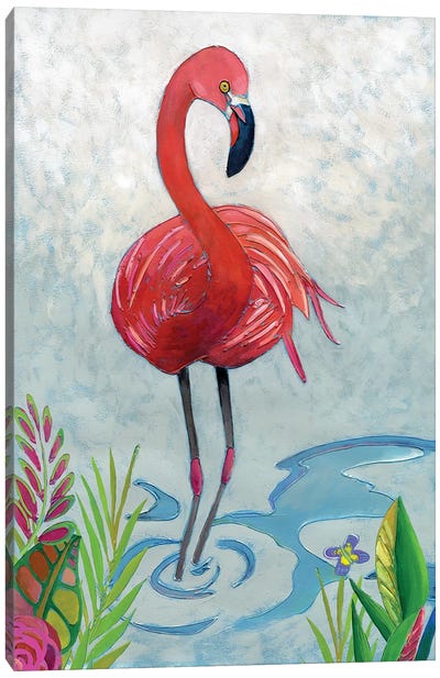 Vivid Flamingo II Canvas Art Print - Flamingo Art