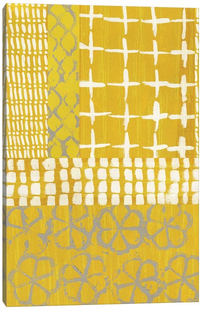 Golden Blockprint I Canvas Art Print