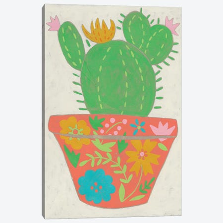 Happy Cactus I Canvas Print #ZAR559} by Chariklia Zarris Canvas Wall Art