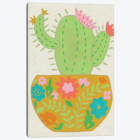 Happy Cactus II Canvas Print #ZAR560} by Chariklia Zarris Art Print