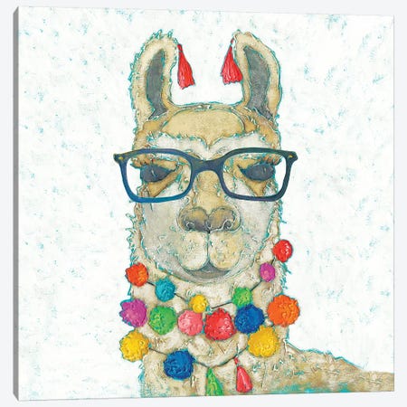 Llama Love with Glasses I Canvas Print #ZAR612} by Chariklia Zarris Art Print