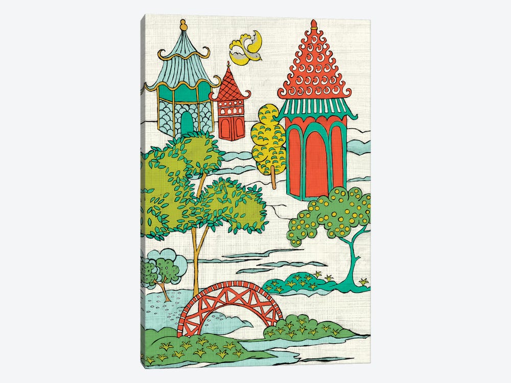 Pagoda Landscape I by Chariklia Zarris 1-piece Canvas Art Print
