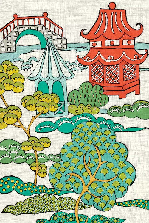 Pagoda Landscape II by Chariklia Zarris wall art