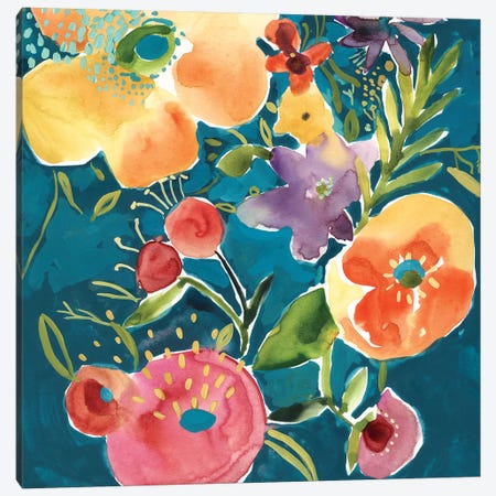 Abundant Florals I Canvas Print #ZAR693} by Chariklia Zarris Canvas Art Print