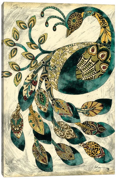 Royal Peacock II Canvas Art Print - Asian Décor