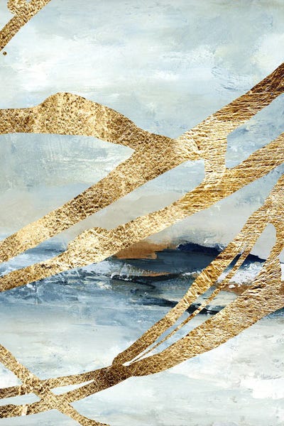 Breakers Gold by Zelda Crane framed canvas print