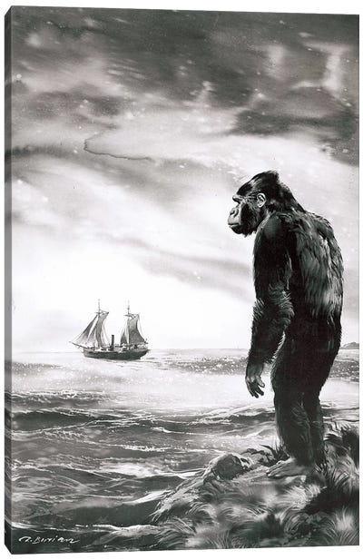 The Beasts of Tarzan®, Chapter XXI (part 2) Canvas Art Print - Gorilla Art
