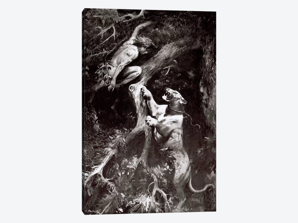 Tarzan of the Apes®, Chapter VIII by Zdeněk Burian 1-piece Canvas Art Print