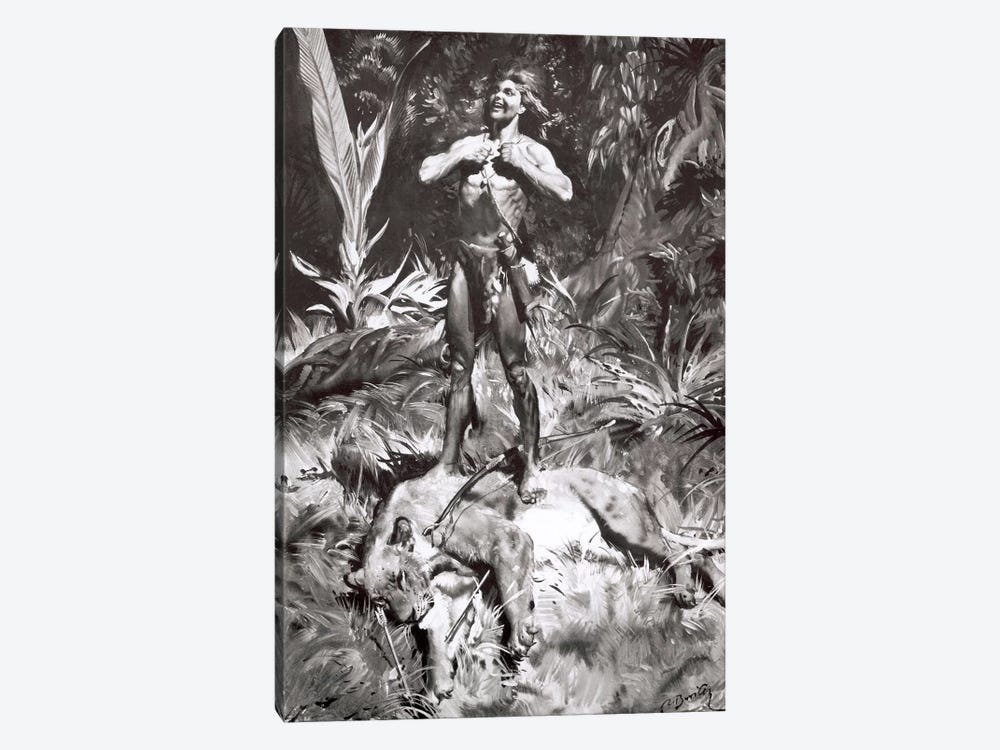 Tarzan of the Apes®, Chapter XI by Zdeněk Burian 1-piece Canvas Print