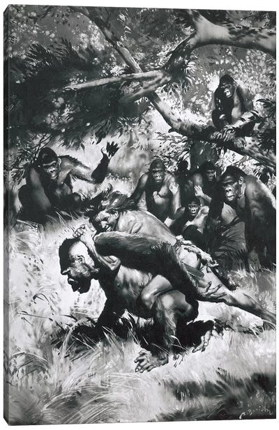 Tarzan of the Apes®, Chapter XII Canvas Art Print - Gorilla Art