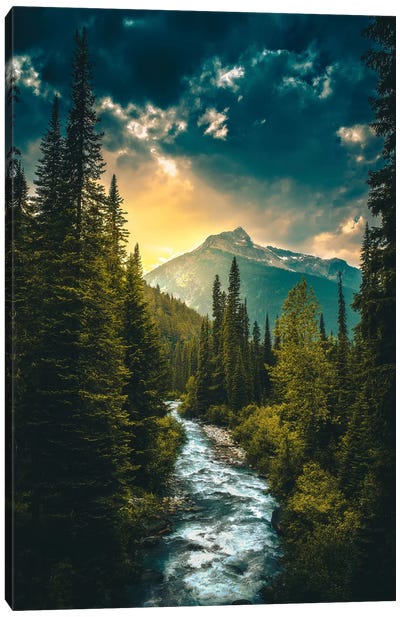 Where The River Flows Canvas Art Print - Hyperreal Landscape Photography