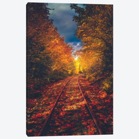 Autumn On The Railroad Canvas Print #ZDO37} by Zach Doehler Canvas Wall Art