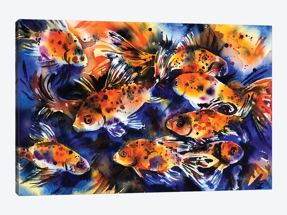 Shubunkin Goldfish by Zaira Dzhaubaeva 1-piece Art Print
