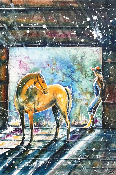 Women's Pants: Summer Morning At The Barn by Zaira Dzhaubaeva