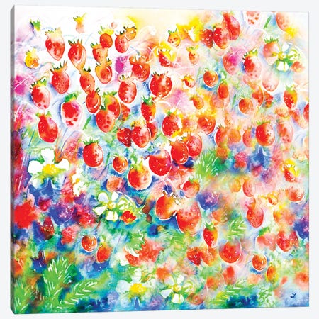 Summer Strawberries Canvas Print #ZDZ106} by Zaira Dzhaubaeva Canvas Print