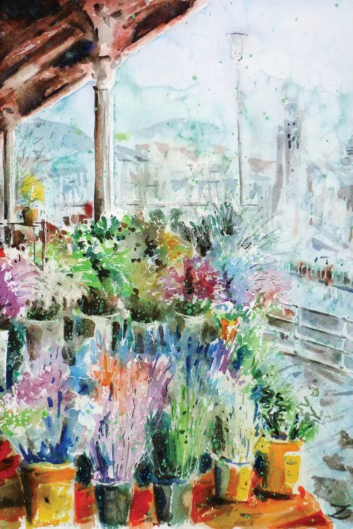 Sunday Flower Market In Bilbao by Zaira Dzhaubaeva wall art