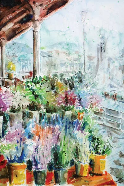 Zaira Dzhaubaeva: Sunday Flower Market In Bilbao by Zaira Dzhaubaeva