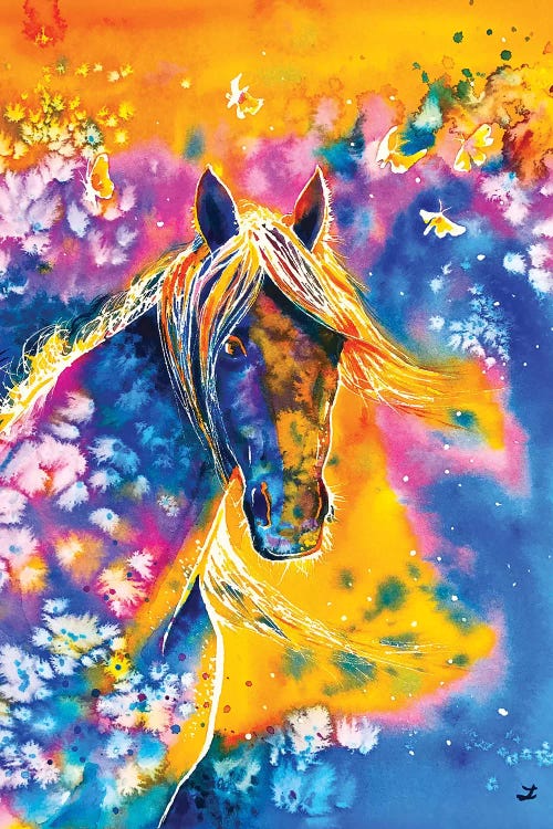 Sunset Mustang by Zaira Dzhaubaeva wall art