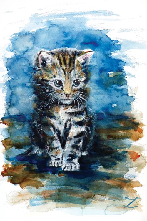 Timid Kitten by Zaira Dzhaubaeva wall art