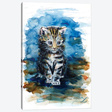 Timid Kitten Canvas Print #ZDZ116} by Zaira Dzhaubaeva Canvas Wall Art