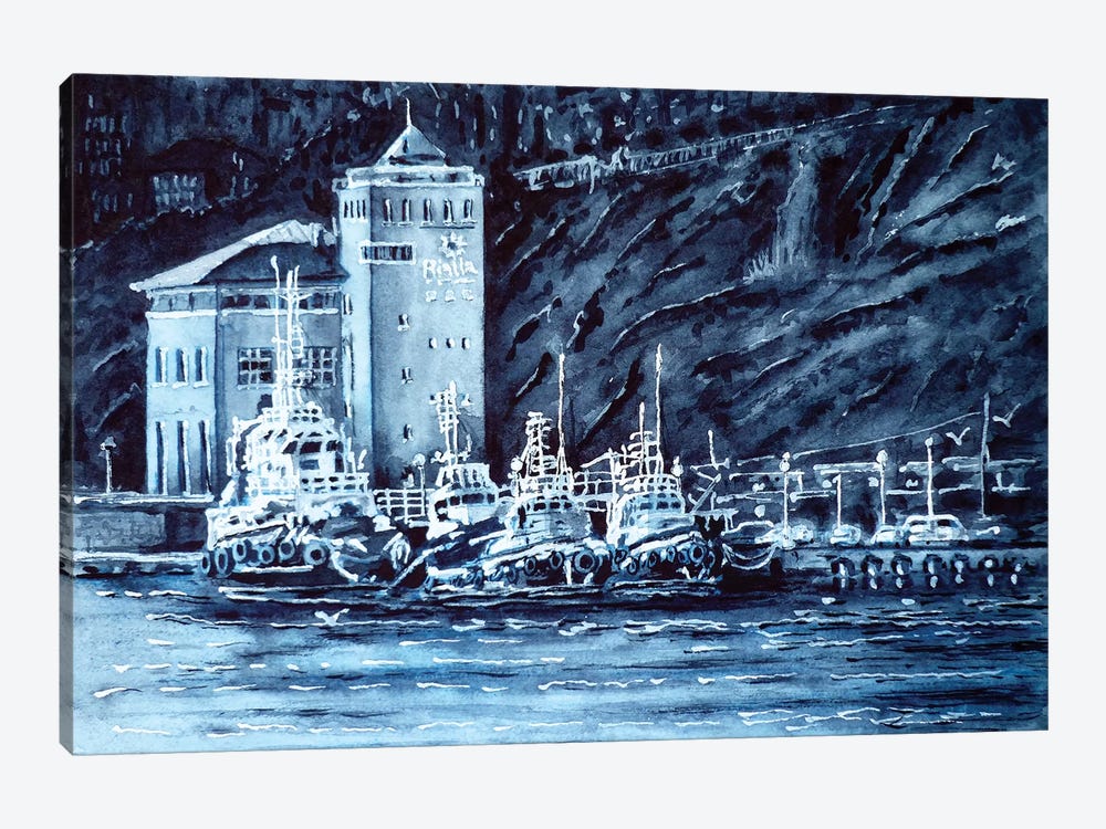 Tugboats by Zaira Dzhaubaeva 1-piece Canvas Print