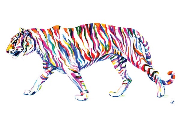 Zaira Dzhaubaeva: Walking Tiger by Zaira Dzhaubaeva