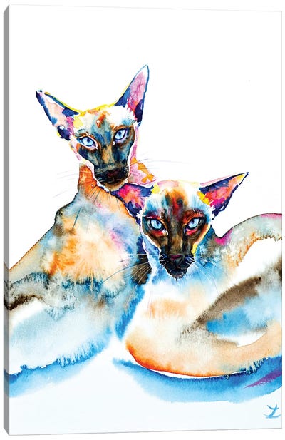 We Are Siamese Canvas Art Print - Siamese Cat Art