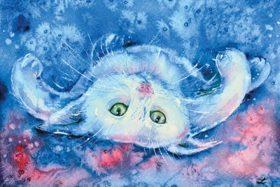 White Kitten by Zaira Dzhaubaeva art print