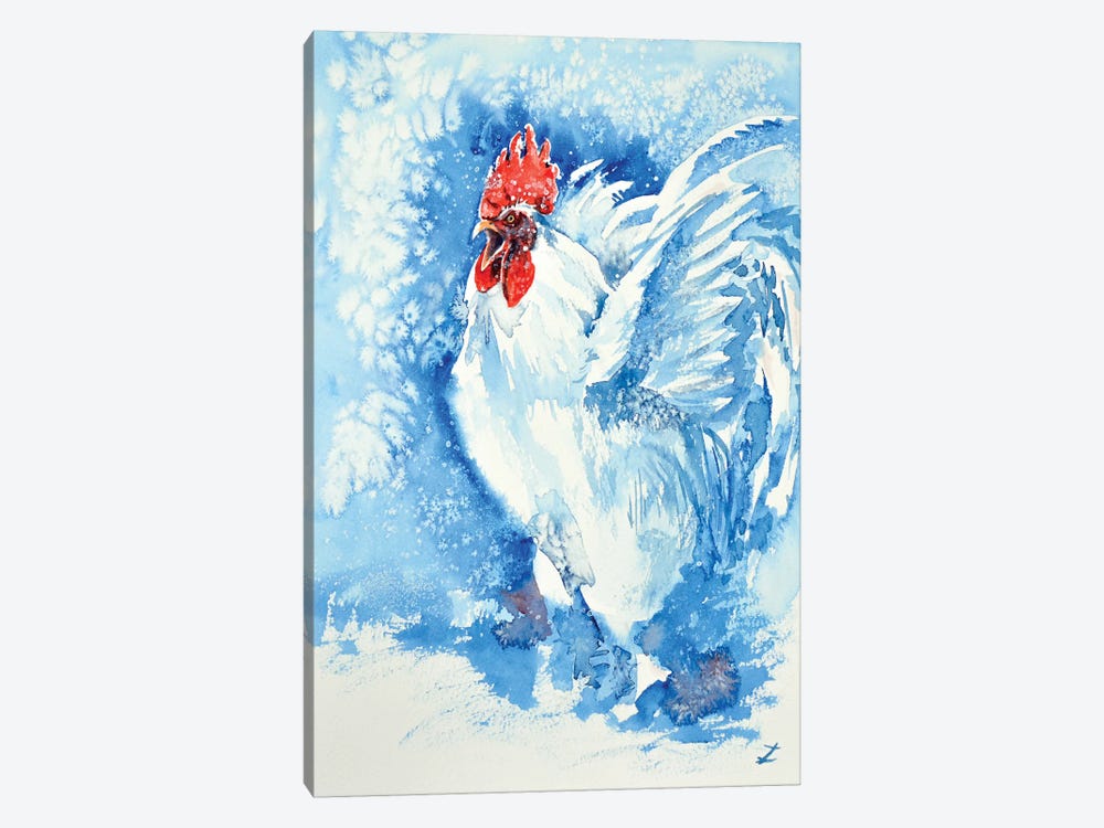 White Rooster by Zaira Dzhaubaeva 1-piece Art Print