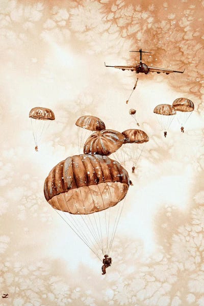 Airplanes: Canopies Over the Drop Zone  by Zaira Dzhaubaeva