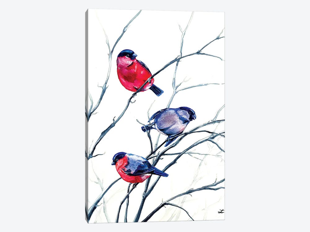 Eurasian Bullfinches Watercolor   1-piece Art Print