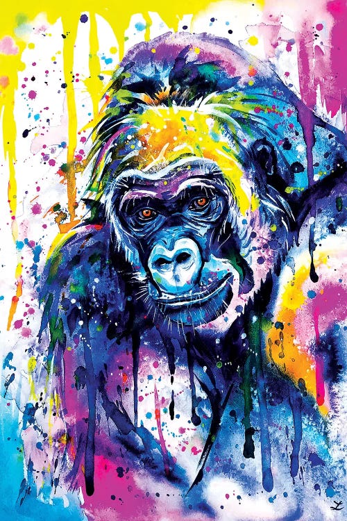 Gorilla Watercolor  Bright by Zaira Dzhaubaeva wall art