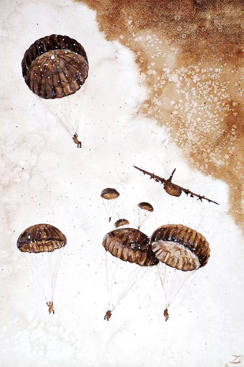 Paratroopers   by Zaira Dzhaubaeva wall art