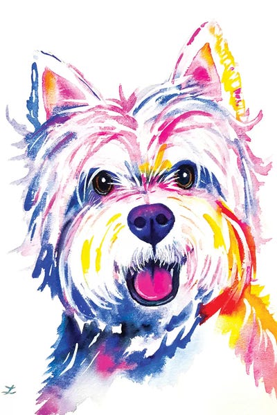 Zaira Dzhaubaeva: Westie Watercolor   by Zaira Dzhaubaeva