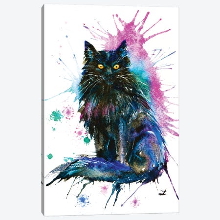 Black Cat Canvas Print #ZDZ16} by Zaira Dzhaubaeva Art Print