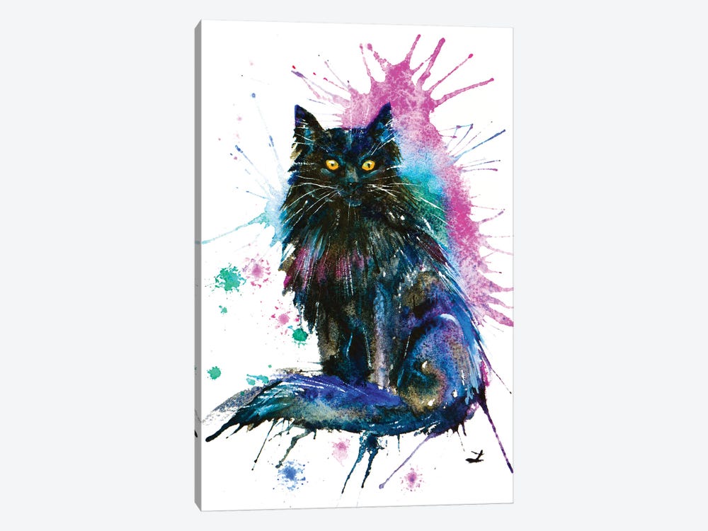 Black Cat by Zaira Dzhaubaeva 1-piece Canvas Art