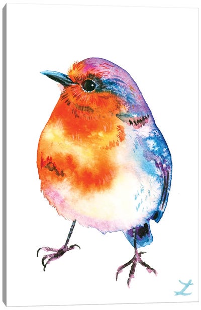 Cheerful Robin Canvas Art Print - Robin Art