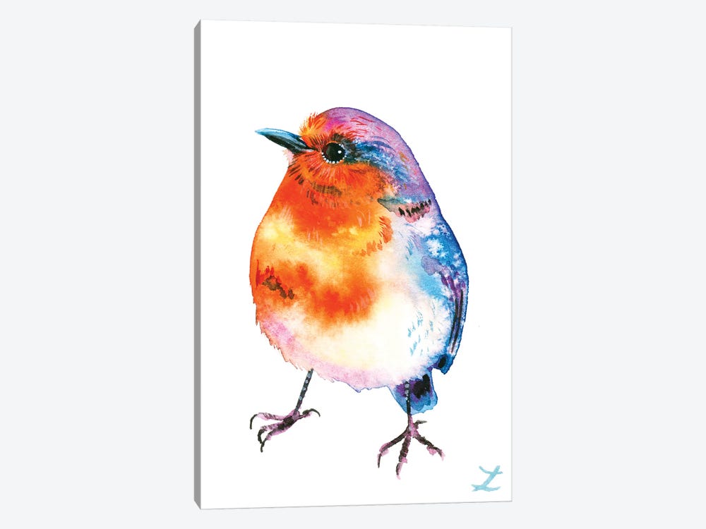Cheerful Robin by Zaira Dzhaubaeva 1-piece Art Print