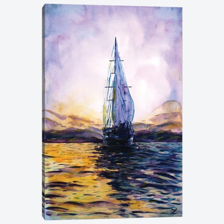 Purple Sunset Canvas Print #ZDZ186} by Zaira Dzhaubaeva Canvas Art Print