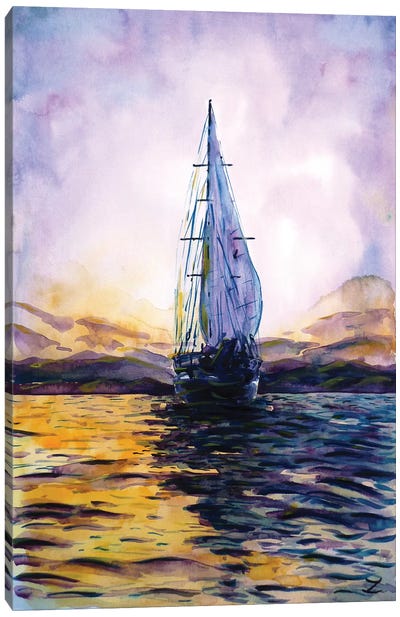 Purple Sunset Canvas Art Print - Zaira Dzhaubaeva