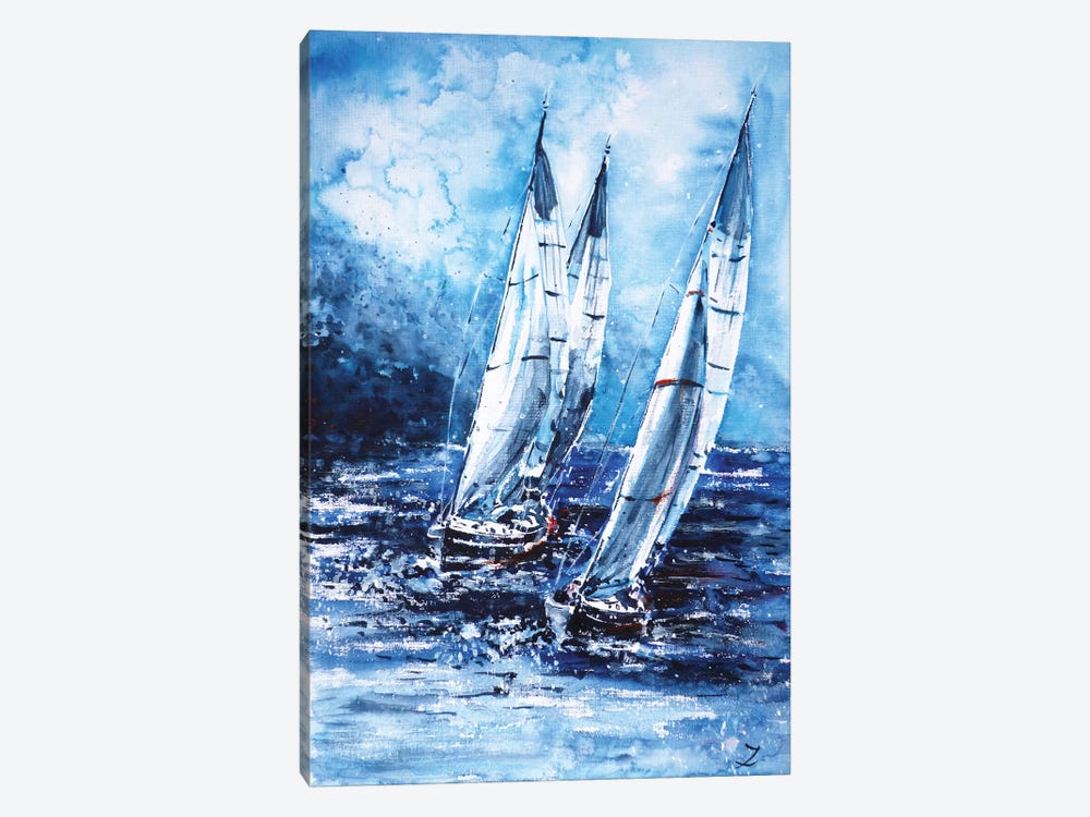Sailing Away From The Storm by Zaira Dzhaubaeva 1-piece Canvas Art Print