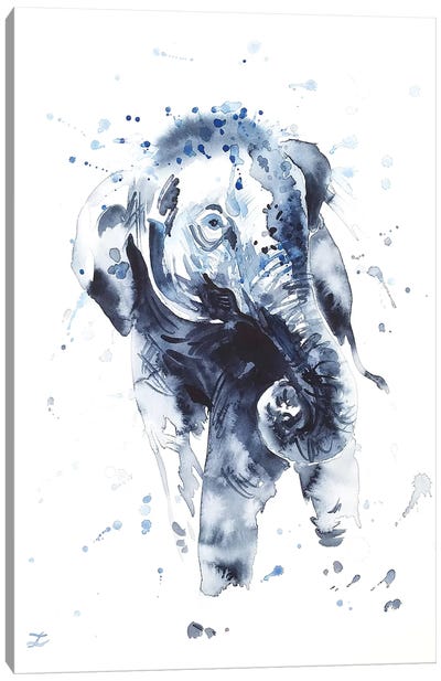 Elephant Calf Canvas Art Print - Zaira Dzhaubaeva