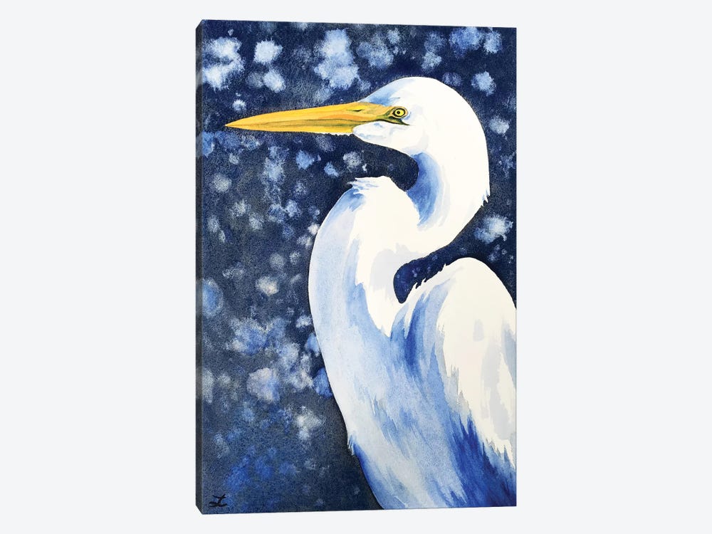Winter Egret by Zaira Dzhaubaeva 1-piece Canvas Wall Art