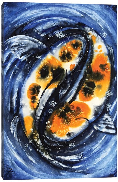 Feng Shui Koi Fish Canvas Art Print - Koi Fish Art