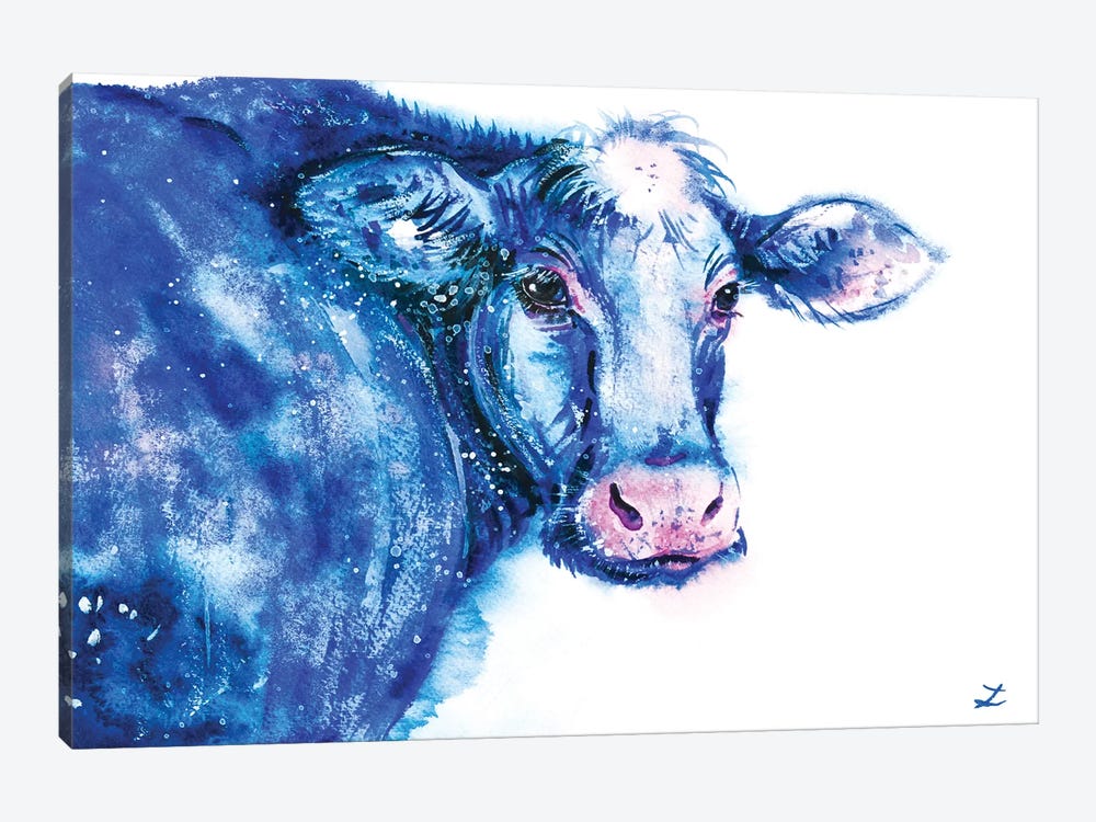 Blue Cow by Zaira Dzhaubaeva 1-piece Art Print