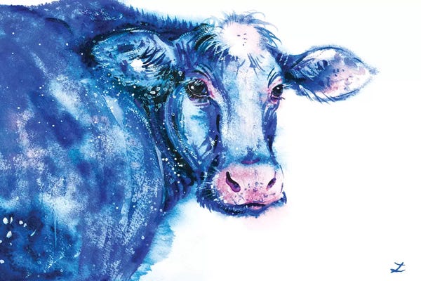 Zaira Dzhaubaeva: Blue Cow by Zaira Dzhaubaeva