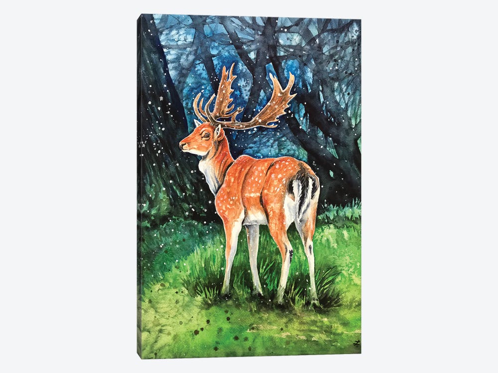 Fallow Deer Buck by Zaira Dzhaubaeva 1-piece Canvas Art