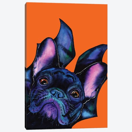 Very Bat Dog Canvas Print #ZDZ226} by Zaira Dzhaubaeva Canvas Wall Art