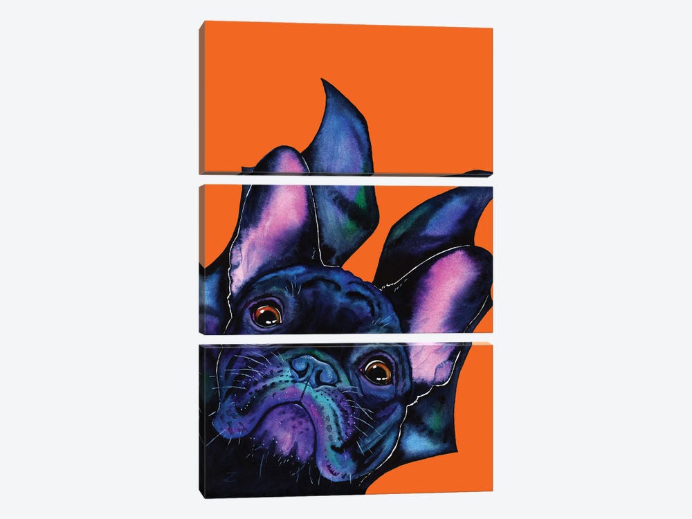Very Bat Dog by Zaira Dzhaubaeva 3-piece Canvas Print