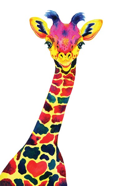 Zaira Dzhaubaeva: Colorful Giraffe Baby by Zaira Dzhaubaeva